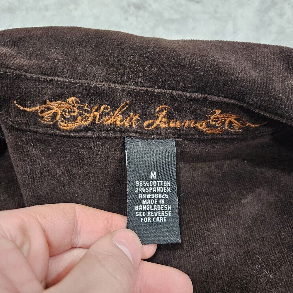 Vintage Y2k Kitkit Jeans Embroidered Brown Corduroy Jacket Shabby Chic Medium - Picture 3 of 16